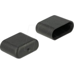 DELOCK 64008 - Cubierta antipolvo, enchufe USB C, 10 piezas, negro