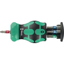 WERA 05004186001 - Portapuntas manual con 7 puntas, acero inoxidable