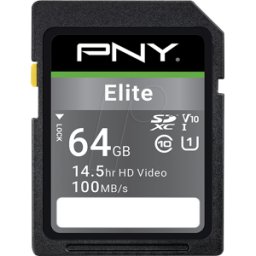 PNY SD64GU1100EL - Tarjeta de memoria SDXC 64GB, Elite