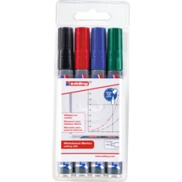 EDDING 250/4S - Marcador para pizarra blanca, 1,5 - 3,0 mm, 4 colores