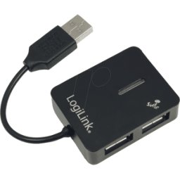 LOGILINK UA0139 - Hub USB 2.0 de 4 puertos, «Smile», negro