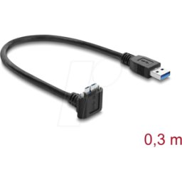 DELOCK 80661 - Cable USB 5 Gb/s, conector A a conector Micro-B 90°, 0,3 m