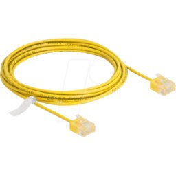 DELOCK 80913 - Cable de red RJ45 Cat.6 UTP Ultra Slim 3 m amarillo con enchufes