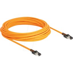 DELOCK 80418 - Cable de conexión LED, Cat.6a, S/FTP, USB Tipo-C, naranja, 10m