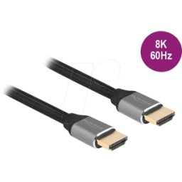 DELOCK 83996 - Cable HDMI de ultra alta velocidad 48 Gbps 8K 60 Hz gris 2 m