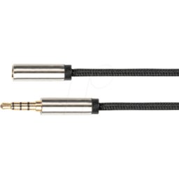 PYTHON GC-M0236 - Extensión, conector jack de 3,5 mm, 4 polos, 0,5 m