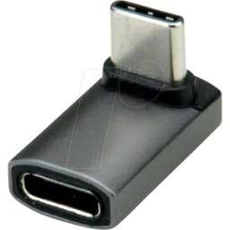 ROLINE 12032934 - Adaptador USB4 C macho > C hembra, 8K, 90°, ancho, plata