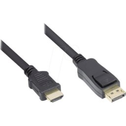 GOOD CONNECTIONS GC DP-HDMI1 - Conector DisplayPort 1.2 a conector HDMI A, 24K, 1 m, negro