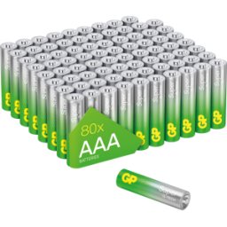 GP-BATTERIES GP S80 AAA - Pila Super Alkaline AAA (Micro), paquete de 80