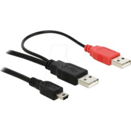 DELOCK 82447 - Delock Cable 2 x USB2.0-A male > USB mini 5-pin