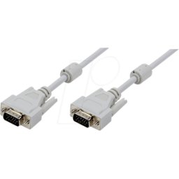 LOGILINK CV0034 - VGA Monitor cable conector VGA de 15 polos, 2 Ferrrit, gris, 1,8