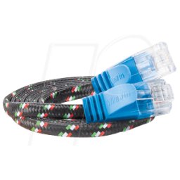 SLIM UT6 1 BL - Cat.6 Cable DELGADO-resistente, U/UTP, 1,0 m, azul