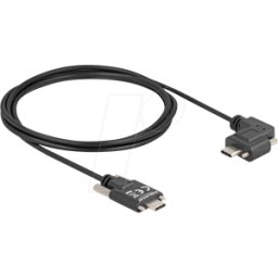 DELOCK 80957 - Cable USB 2.0, conector C con tornillos, 90° izquierda/derecha,