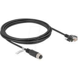 DELOCK 80428 - M12 Cable A codificado 8 pines hembra a RJ45 macho con tornillos
