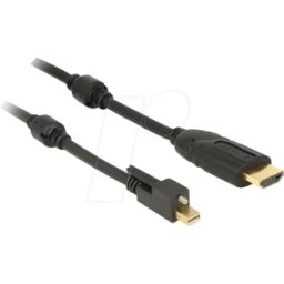 DELOCK 83730 - Mini DisplayPort 1,2 macho a HDMI A macho, 2 m, negro