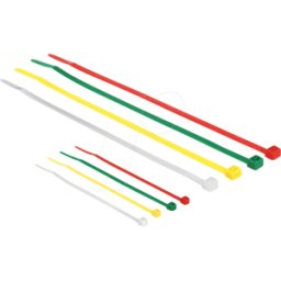 DELOCK 18628 - Juego de bridas para cables, diferentes tamaños, multicol
