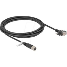 DELOCK 80458 - M12 Cable X codificado 8 pines hembra a RJ45 macho con tornillos