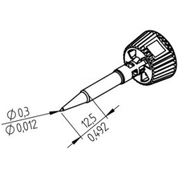 ERSA 0142PDLF03L - Punta para soldar ERSADUR, punta de lápiz de 0,3 mm, exte