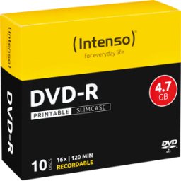DVD-R4,7 INT10P - Intenso DVD-R 4,7GB, SlimCase, printable