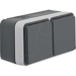 BERKER 47843515 - Zócalo de 2 vías horizontal con tapa abatible 2 de
