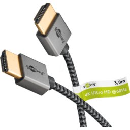 GOOBAY 75754 - Cable textil HDMI Slim - Goobay Plus, 4K 60Hz, 3,0 m