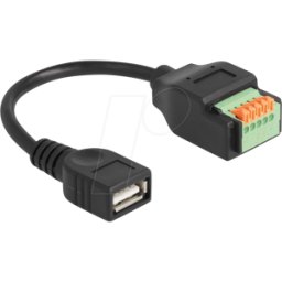 DELOCK 66062 - Cable USB 2.0, enchufe A a bloque de terminales con pulsador, 15