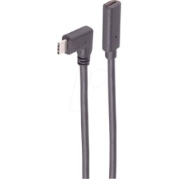 SHIVERPEAKS SHVP BS13-54015 - Cable USB 3.2, enchufe de 90° C a conector hembra, 0,5 m
