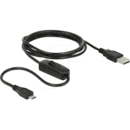 DELOCK 84803 - Cable USB 2.0, conector macho A micro B, interruptor, 1,5 m