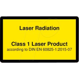 PICOTRONIC PICO 70112696 - Etiqueta de advertencia láser inglesa DIN EN 60825, clase 1, 38x