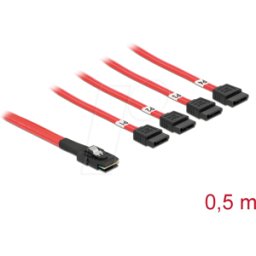 DELOCK 83057 - Cable Mini SAS SFF-8087 > 4 x SATA de 7 pines 0,5 m