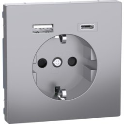 MERTEN ME MEG2367-6036 - Zócalo de contacto protector, cargador USB, acero inoxida
