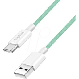 LOGILINK CU0328 - Cable de sincronización y carga, USB-C -> A, 60 W, verde,