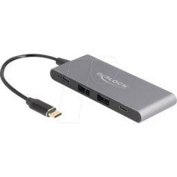 DELOCK 64111 - Concentrador de 4 puertos USB Type-C™ con 2 x USB Tipo-A y 2 x U