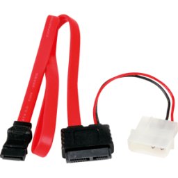 STARTECH.COM ST SLSATAF36 - Cable SLIM Sata Bu. > Sata Bu. / LP4 St., 90 cm, rojo