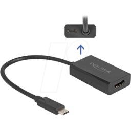 DELOCK 61058 - Adaptador USB C > HDMI, 4K@60Hz, PD 100 W, 0,15 m