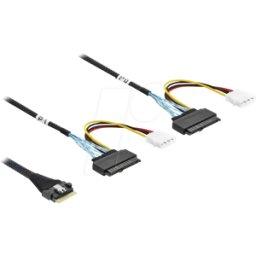 DELOCK 82296 - Cable PCIe 4.0 Slim SAS SFF-8654 8i a 2 x U.2 SFF-8639 hembra +