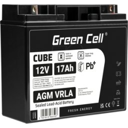GREEN CELL GC AGM51 17AH - Batería de lana de plomo, AGM, 12V, 17 Ah