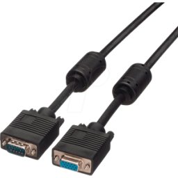 ROLINE 11045353 - Cable monitor VGA extensión de 15 pines, ferrita., 3 m..