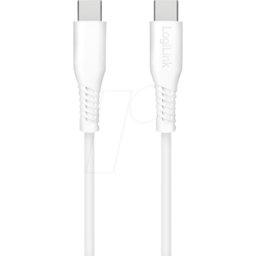 LOGILINK CU0265 - Cable de sincronización y carga, USB-C -> USB-C, 3,0 m, blanco