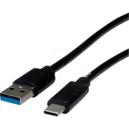 ROLINE RECYCLED MATERIAL ROLINE 11459011 - Cable USB 5 Gb/s, macho a macho C, negro, 1,0 m.