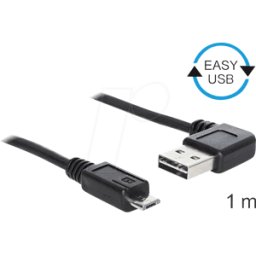DELOCK 83382 - Cable USB 2.0, enchufe EASY a a conector Micro B, 1 m