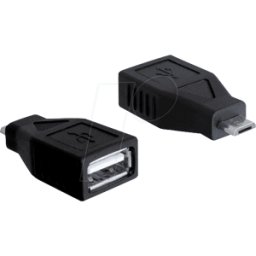DELOCK 65296 - Conector macho USB Micro B a conector hembra USB 2.0 A.