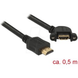 DELOCK 85467 - Cable incorporado HDMI A macho > HDMI A hembra 4K, 110°, 50 cm