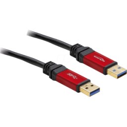 DELOCK 82744 - Cable USB 3.0, conector macho a macho a macho, 1 m