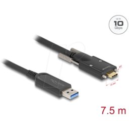 DELOCK 83201 - Cable óptico USB 3.1, conector A a conector C, 7,5 m