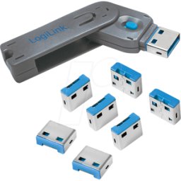 LOGILINK AU0045 - Bloqueo de puerto USB-A (1 llave y 8 cerraduras)