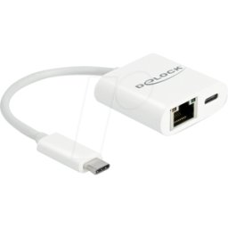 DELOCK 65402 - Tarjeta de red, USB-C, Gigabit Ethernet, 1x RJ45 con PD
