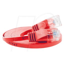 SLIM U6 01 RT - Cat.6 Cable de conexión DELGADO, U/UTP, 0,1 m, rojo