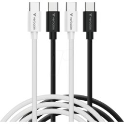 VERBATIM 32391 - Cable de sincronización y carga, USB-C, 60 W, 1 m, paquete de 2