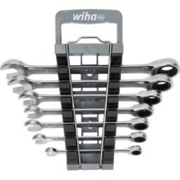 WIHA 45244 - Juego de llaves de horquilla de trinquete anillo, 8 piezas incl.